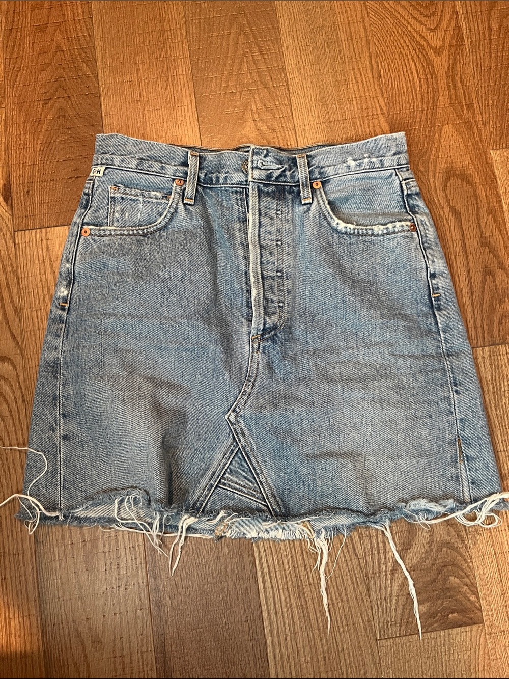 Citizens Of Humanity Light Blue Denim Mini Skirt